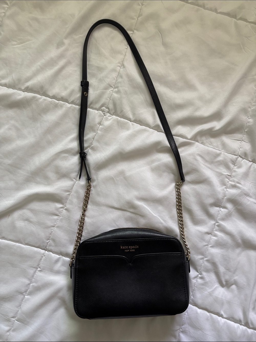 Kate Spade Black Crossbody with Gold Chain